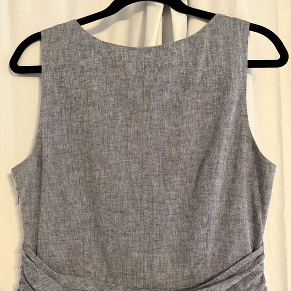 Boden Linen Blend Midi Dress Blue Gray Sleeveless Pockets Women’s 8 - Picture 5 of 9